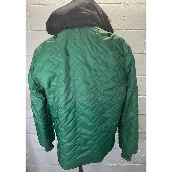 Vintage 70s Quilted Jacket Liner Forest Green Medium Bomber Jacket Work Wear - Picture 4 of 10